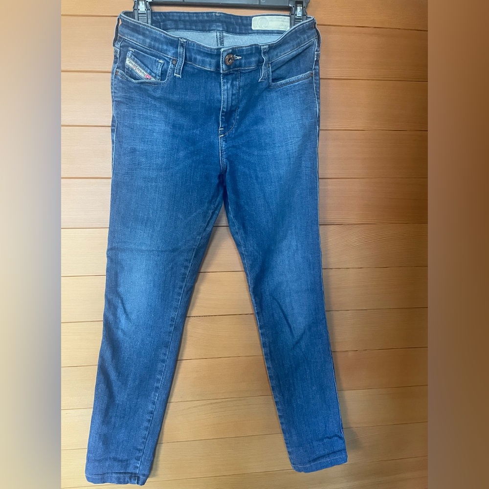 Diesel Skinzee Super Skinny Stretch Jeans Womens Size W29 L30 Regular Waist Blue